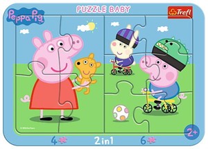 Puzzle Ramkowe Baby Wesoła Świnka Peppa 4 i 6 elementów