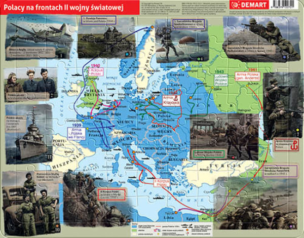 Puzzle ramkowe Polacy na frontach II wojny światowej - 72 elementy