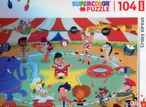 Puzzle Supercolor Maxi Crazy circus - 104 elementy
