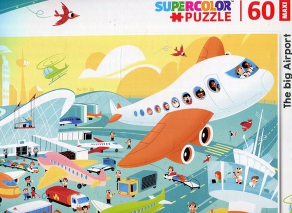 Puzzle Supercolor Maxi The big Airport - 60 elementów