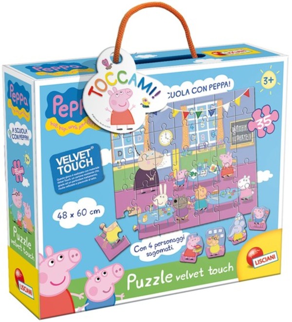 Puzzle Świnka Peppa w szkole velvet touch