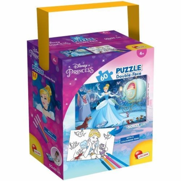 Puzzle dwustronne z rączką Disney Księżniczki Mini 60 elementów