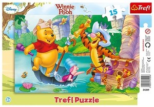 Puzzle Ramkowe Kubuś Puchatek Wyprawa po skarb 15 elementów