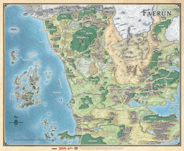 Gra RPG Dungeons & Dragons: Mapa Faerunu