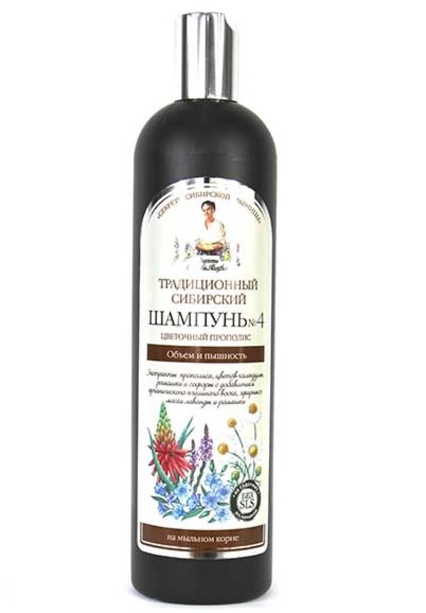Receptury Babuszki Agafii - Nr 4 Propolis kwiatowy Tradycyjny syberyjski szampon dodający objętości