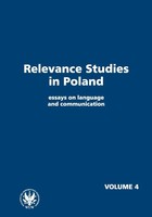 Okładka:Relevance Studies in Poland essays on language and communication. Volume 4 