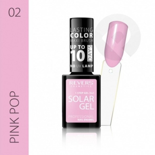 Solar Gel 02 Pink Pop Lakier do paznokci z efektem lakieru hybrydowego