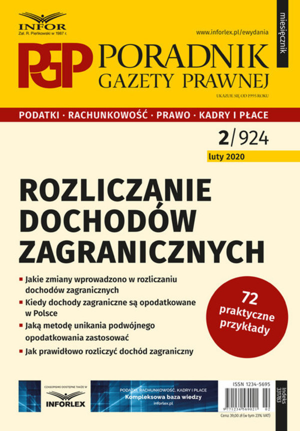 Rozliczanie dochodów zagranicznych Poradnik Gazety Prawnej 02/2020