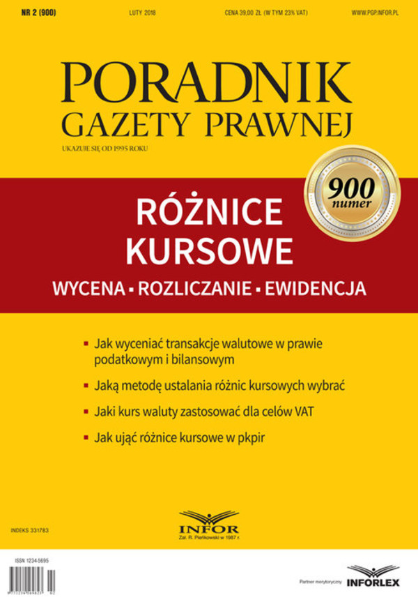 Różnice kursowe - wycena, rozliczanie, ewidencja Poradnik Gazety Prawnej 2/2018