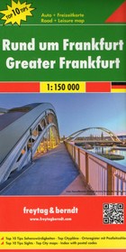 Rund um Frankfurt Autokarte top 10 tips / Wokół Frankfurtu Mapa samochodowa Skala 1:150 000
