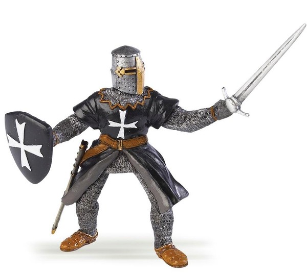 Figurka Rycerz krzyżowy czarny z mieczem