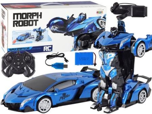 Samochód-robot transformer niebieski