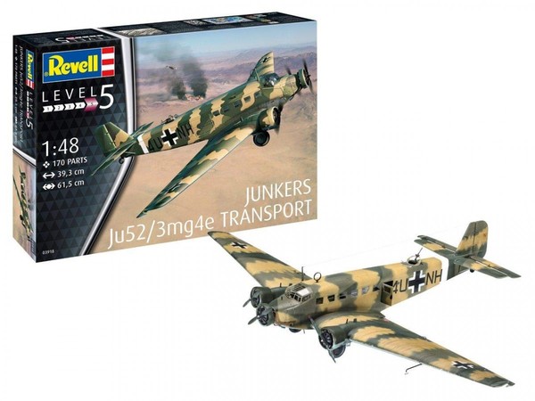Samolot do sklejania 1:48 03918 Junkers JU52/3M TRANS