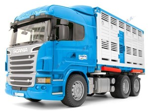Ciężarówka Scania z kontenerem i figurką wołu