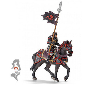 Figurka Rycerz Smoka z lancą na koniu