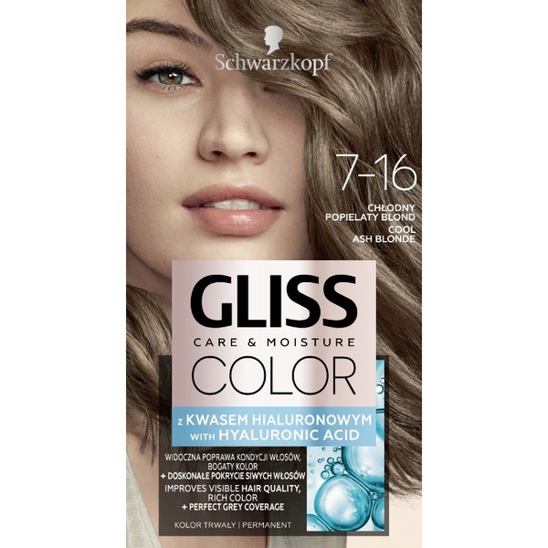 Gliss Color7-16 Chłodny Popielaty Blond Krem koloryzujący
