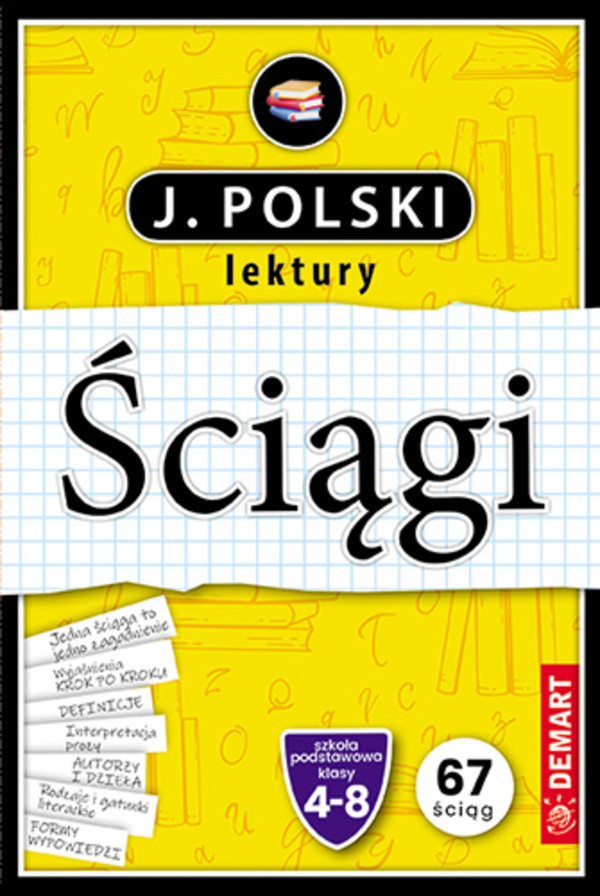Ściągi. Karty edukacyjne. Język polski, lektury. Klasy 4-8