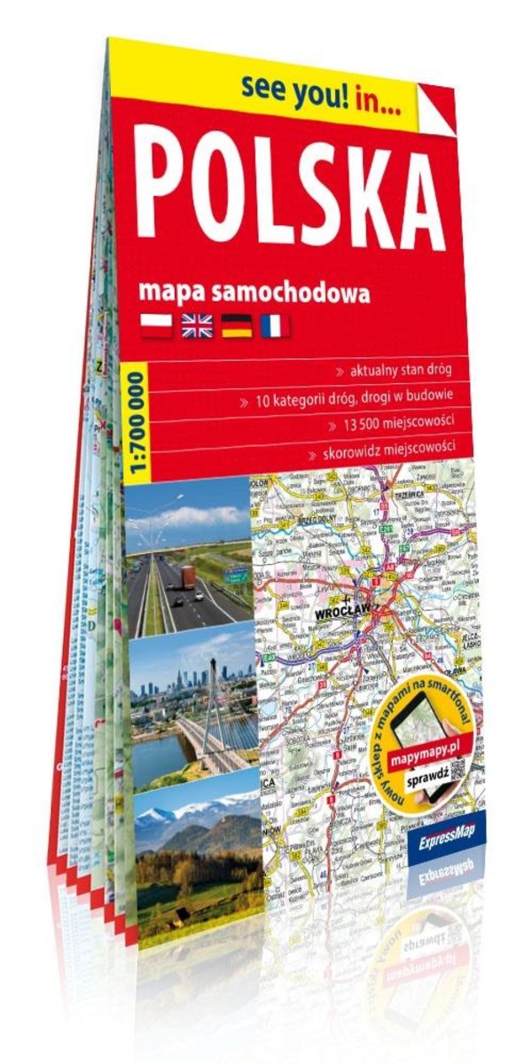 Mapa samochodowa Polska 1:700 000