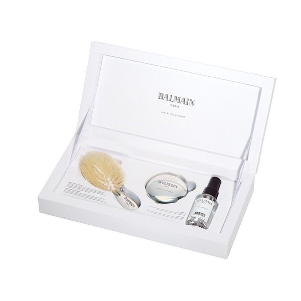 SET Luxury Set Silver Brush + Silver Pocket Mirror + Silk Perfume