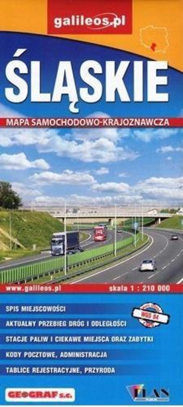 Śląskie Mapa samochodowo-krajoznawcza Skala: 1:210 000
