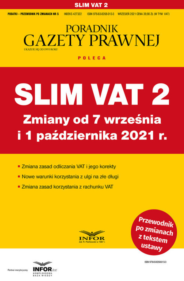 Slim VAT 2 Zmiany od 7 września i 1 października 2021 r. Podatki-Przewodnik po zmianach 5/2021