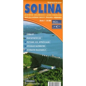 Solina. Jezioro solińskie i jego okolica. Mapa dla każdego turysty, żeglarza i wędkarza. Skala 1:25 000
