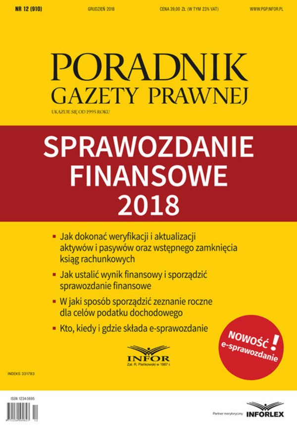 Sprawozdanie finansowe 2018 Poradnik Gazety Prawnej 12/2018