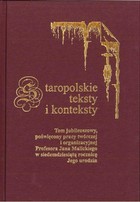 Okładka:Staropolskie teksty i konteksty Tom 8 