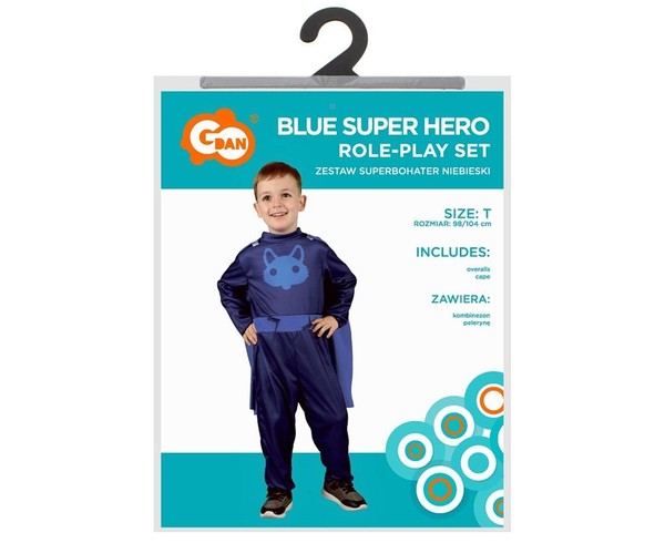 Strój Superbohater niebieski 98-104cm