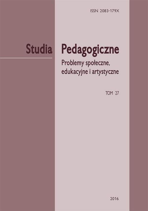 Studia Pedagogiczne. Problemy społeczne, edukacyjne i artystyczne, t. 27 - pdf