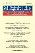 Studia Regionalne i Lokalne nr 3(61)/2015 Julita Łukomska, Katarzyna Szmigiel-Rawska: Finansowe aspekty wspólpracy samorządów