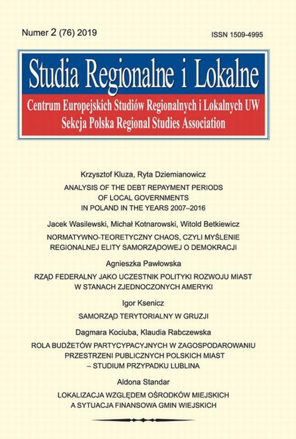 Studia Regionalne i Lokalne nr 2(76)/2019 - pdf