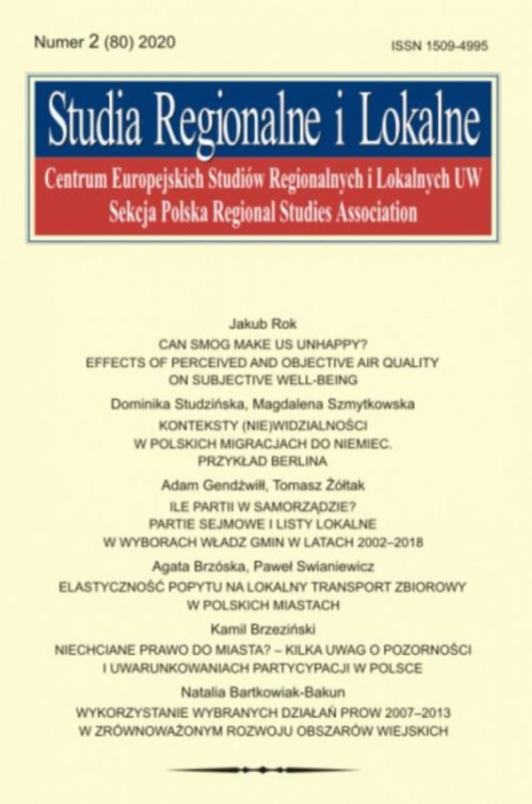 Studia Regionalne i Lokalne nr 2(80)/2020 - pdf