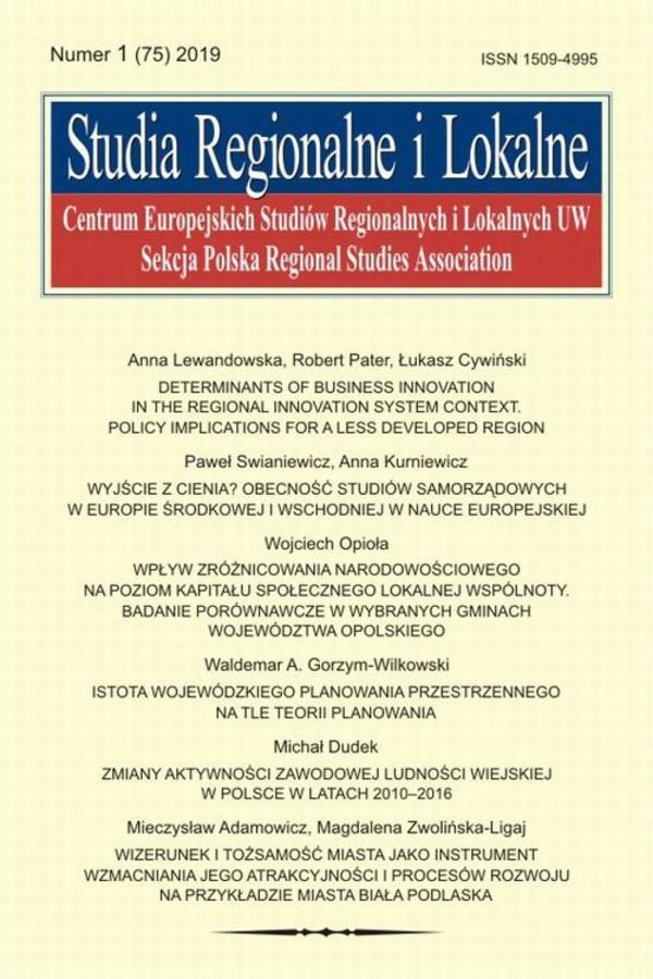 Studia Regionalne i Lokalne nr 1(75)/2019 - pdf