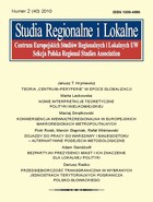 Studia Regionalne i Lokalne Centrum Europejskich Studiów Regionalnych i Lokalnych UW, Sekcja Polska Regional Studies Association 2(40)/2010