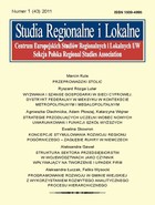 Studia Regionalne i Lokalne - pdf Centrum Europejskich Studiów Regionalnych i Lokalnych UW, Sekcja Polska Regional Studies Association 1(43)/2011