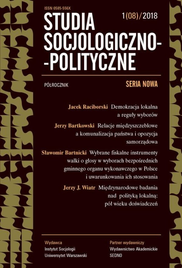 Studia Socjologiczno-Polityczne 1(08)/2018 - pdf