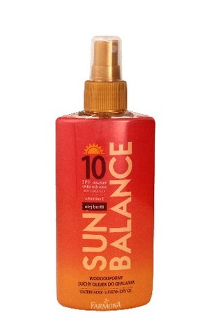 Sun Balance Suchy olejek do opalania wodoodporny SPF10 w spray`u