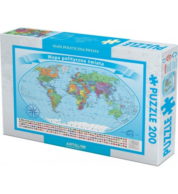 Puzzle Mapa polityczna Świat 200 elementów
