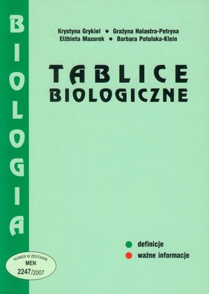 TABLICE BIOLOGICZNE * definicje * ważne informacje