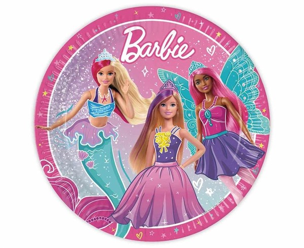 Talerzyki papierowe Barbie Fantasy 23cm 8szt