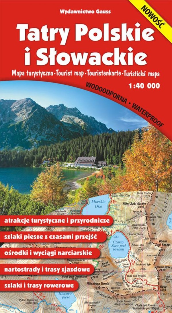 Tatry polskie i słowackie Mapa 1:40 000