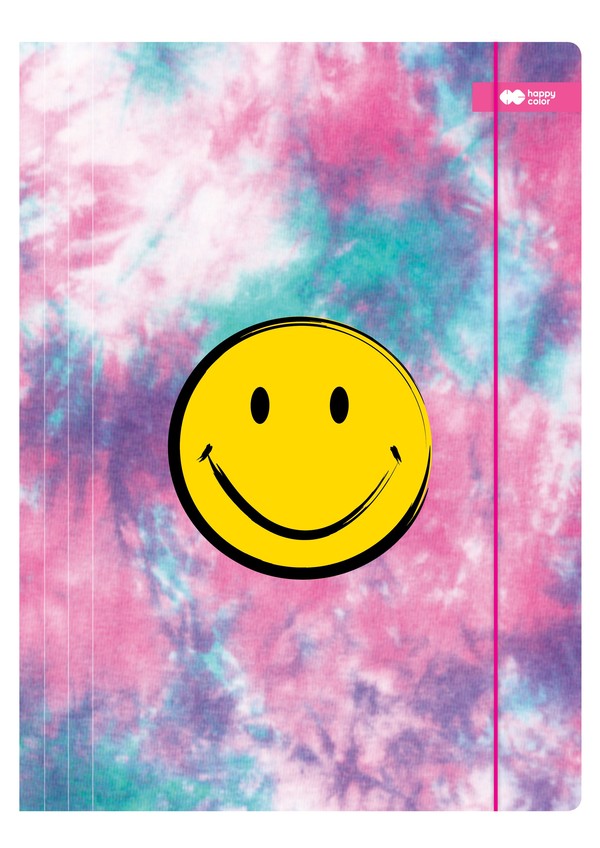 Teczka a4+ kartonowa z gumką smile różowa happy color