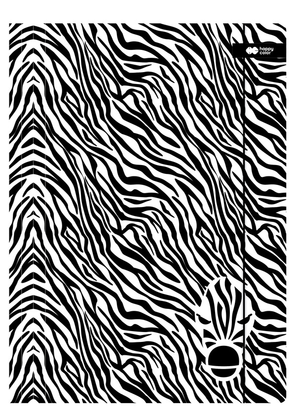 Teczka kartonowa z gumką black&white zebra 24x31cm happy color
