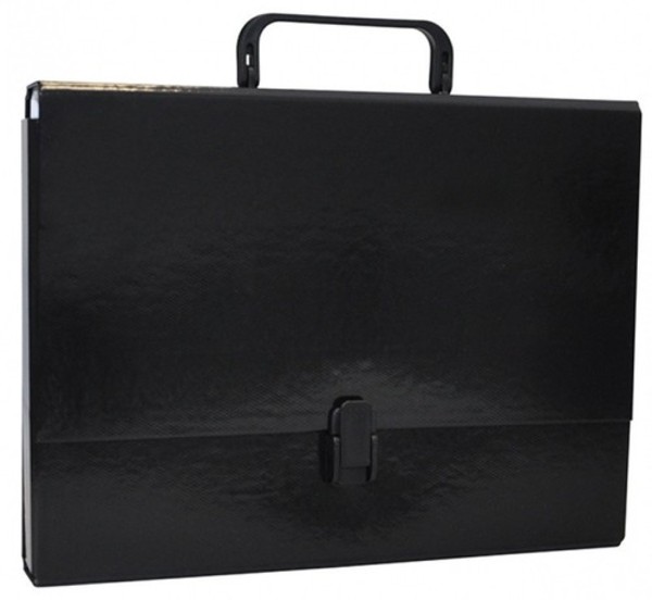 Teczka-pudełko Office Products PP A4 5cm, z rączką i zamkiem, czarna