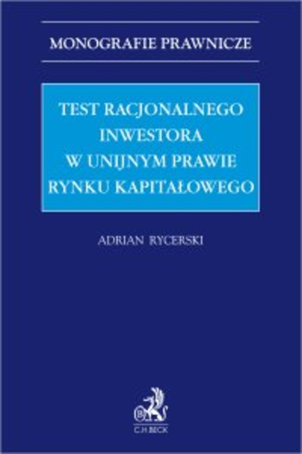 Test racjonalnego inwestora w unijnym prawie rynku kapitałowego - pdf