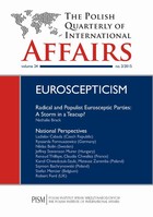The Polish Quarterly of International Affairs nr 2/2015 - From Eurogovernmentalism to Hard Euroscepticism Genesis of the Czech Liberal-Conservative Anti-EU& Stream
