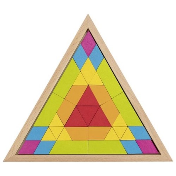 Trójkątne puzzle mozaika - kolory tęczowe