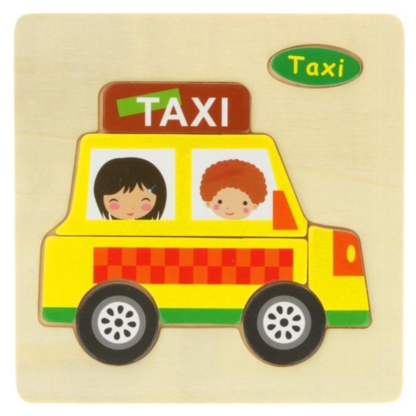 Układanka edukacyjna drewniana Taxi 7 elementów