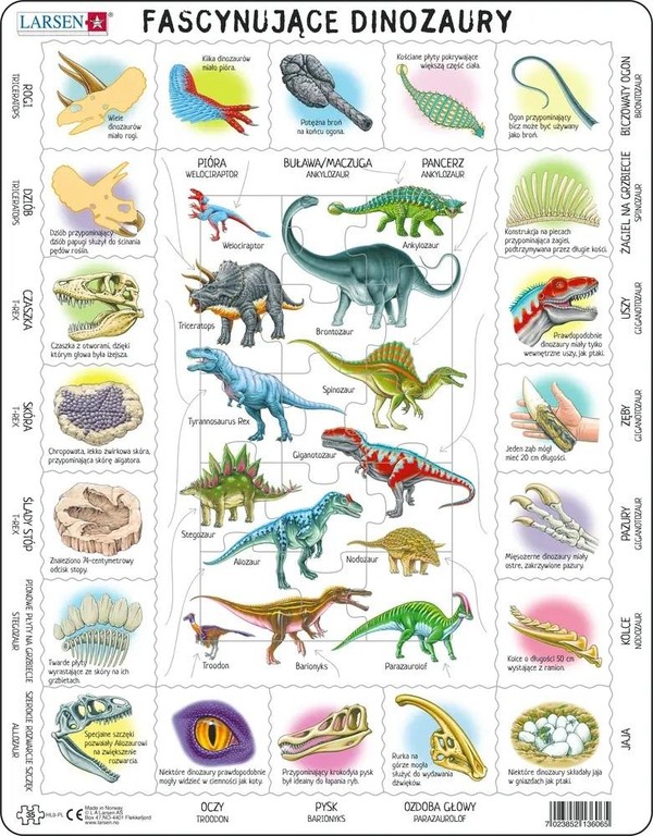 Układanka Fascynujące Dinozaury 35 elementów